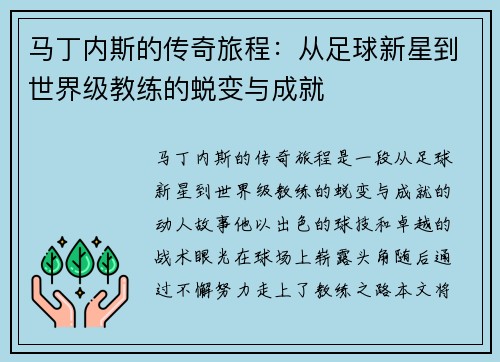 马丁内斯的传奇旅程：从足球新星到世界级教练的蜕变与成就